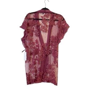 NWT Anthropologie Rya Collection lingerie lace robe